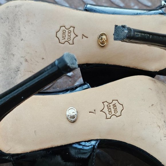 Charles David Women Heel Black Patent Leather Upper Sandal Strappy Shoes Size 7 - Picture 11 of 11